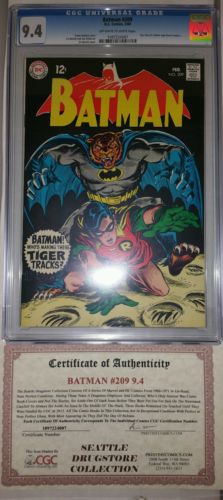 CGC 94 NM BATMAN209 DC COMICS 1969 SEATTLE DRUGSTORE PEDIGREE Mr Esper