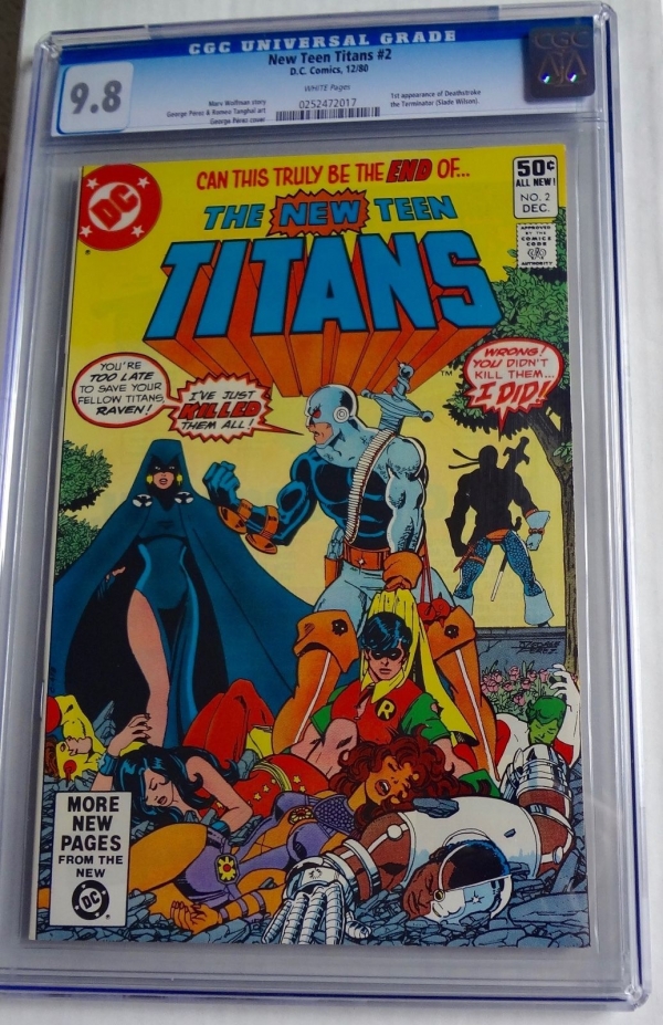 New Teen Titans 2 DC CGC 98 1st Deathstroke The Terminator 1980 WHITE Pages