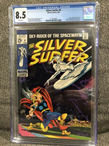 Silver Surfer 4 CGC 85 WHITE pages Classic cover Battles Thor Avengers Disney
