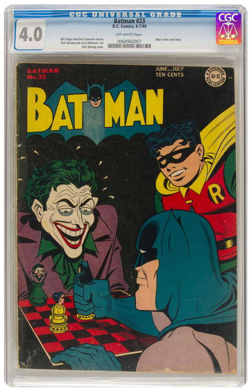 Batman 23  CGC 40 Golden Age 1944  Joker cover  story  Alfred story Rare