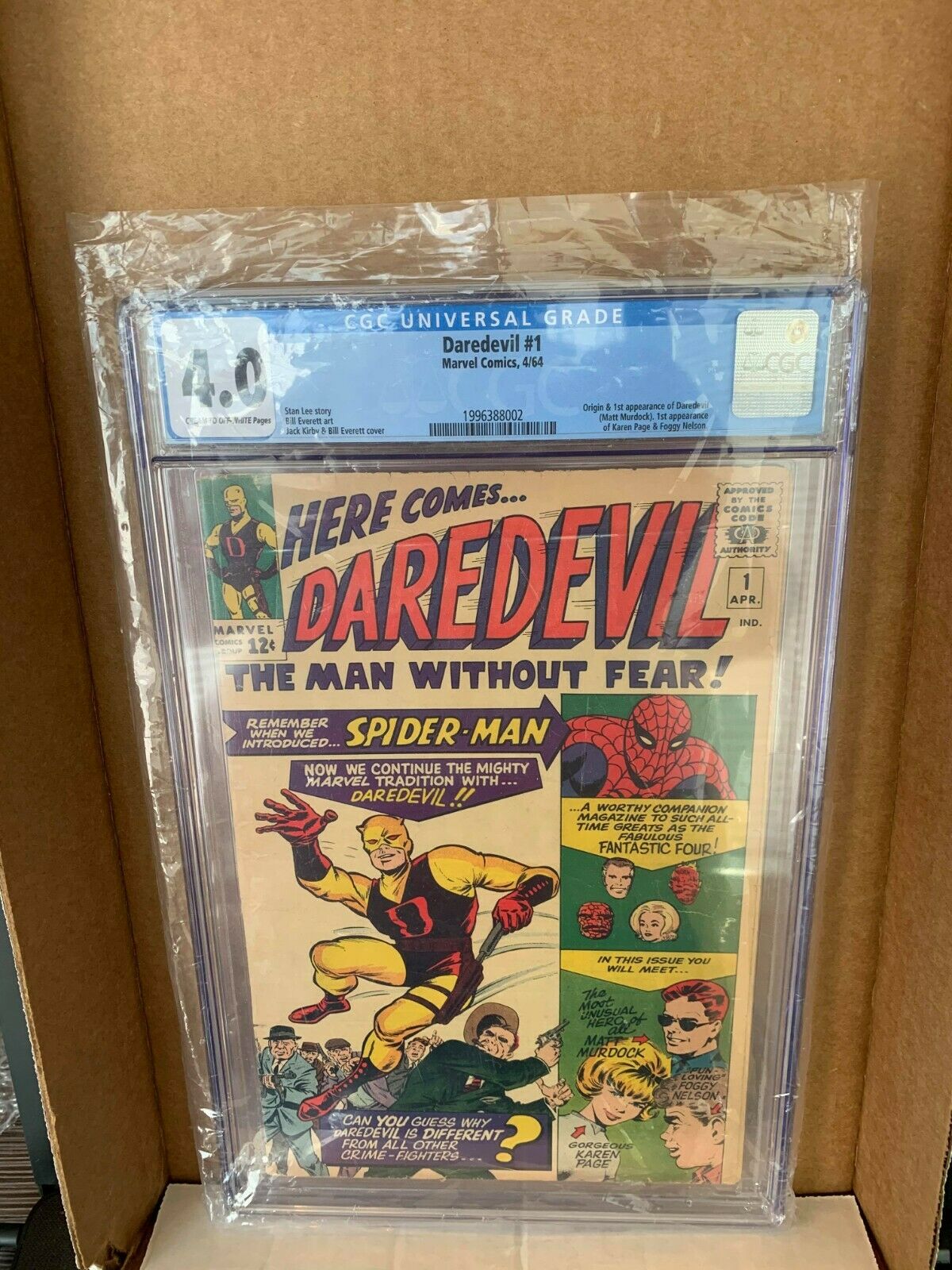 Daredevil 1 CGC 40 Cream to Off White Pages Yellow Costume Key Issue