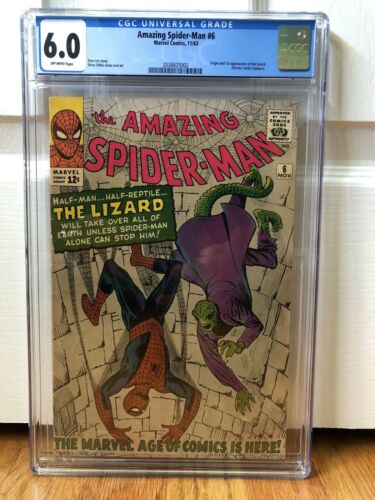 The Amazing Spiderman 6 CGC 60 Silver Age Comic  First Lizard Appearance Marvel