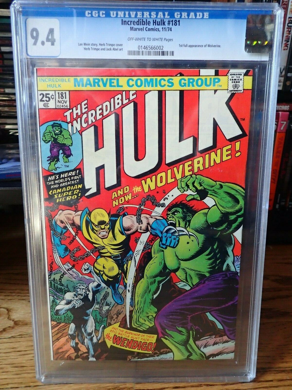 THE INCREDIBLE HULK 181 CGC 94 FIRST WOLVERINE no reserve
