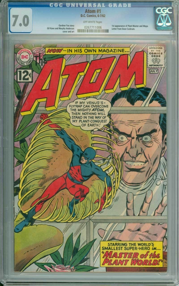 Atom  1  Master of the Plant World  premiere issue   CGC 70 scarce book