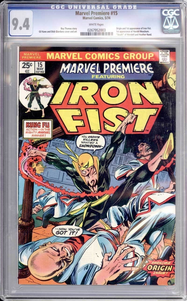 Marvel Premiere  15  First AppearanceOrigin Iron Fist CGC 94  scarce book 
