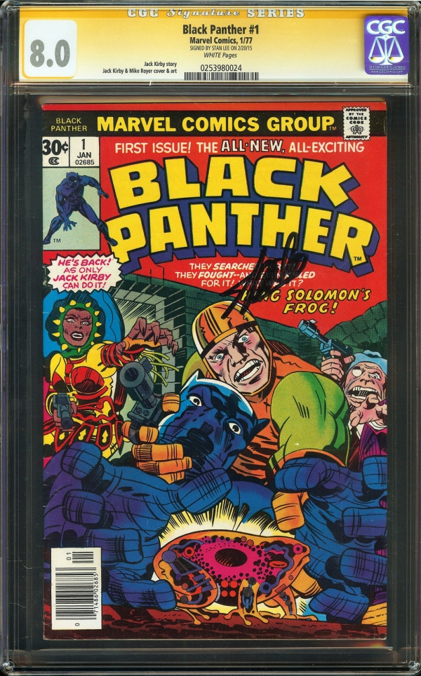 Black Panther 1 CGC 80 SIGNED STAN LEE Jack Kirby  Mike Royer cover  art 