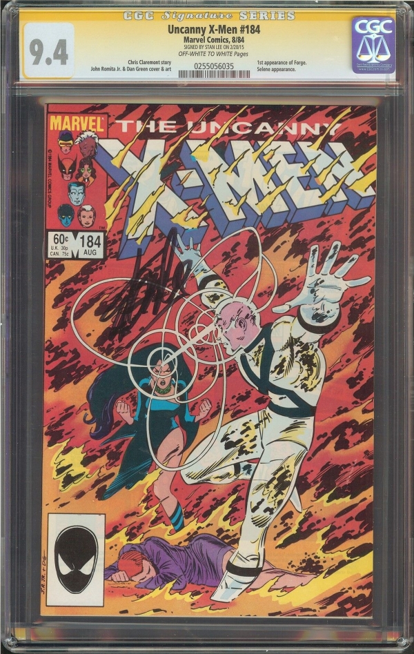 Uncanny XMen 184 CGC 94 NM OWW SIGNED STAN LEE 1st app Forge Serene app