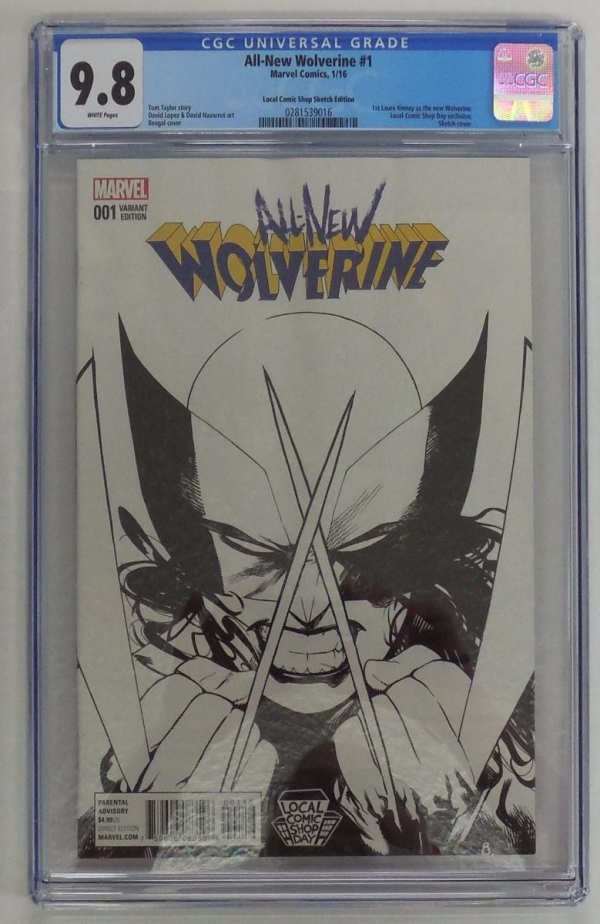 CGC 98  LOCAL COMIC SHOP DAY AllNew WOLVERINE 1 SKETCH VARIANT LCSD NMMINT