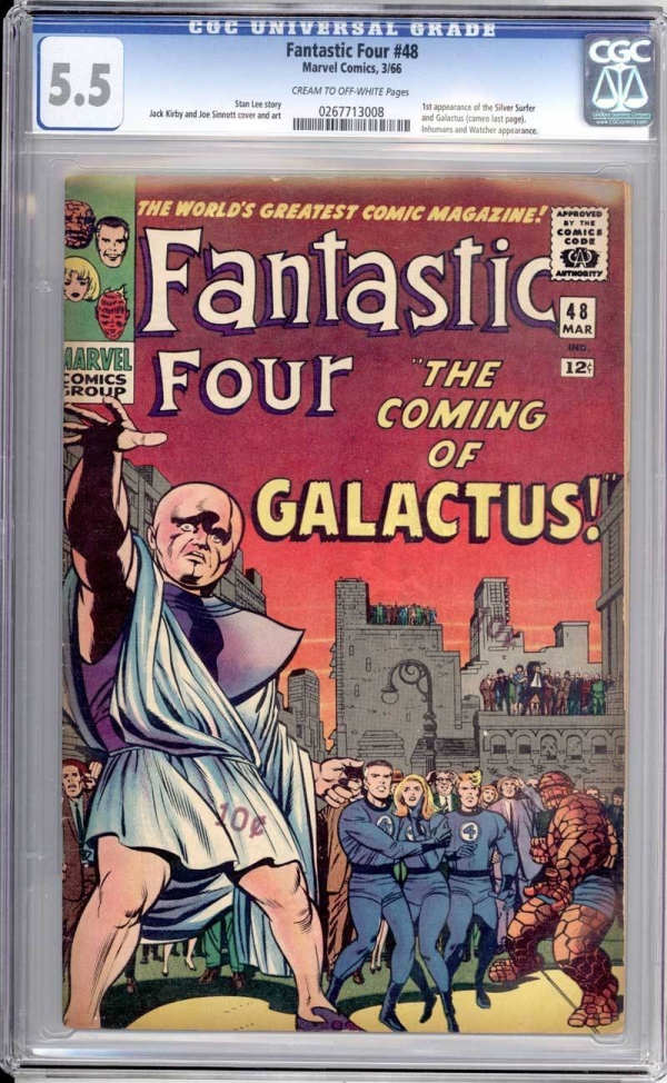 Fantastic Four  48 First appearance Galactus  Surfer   CGC 55 scarce book 