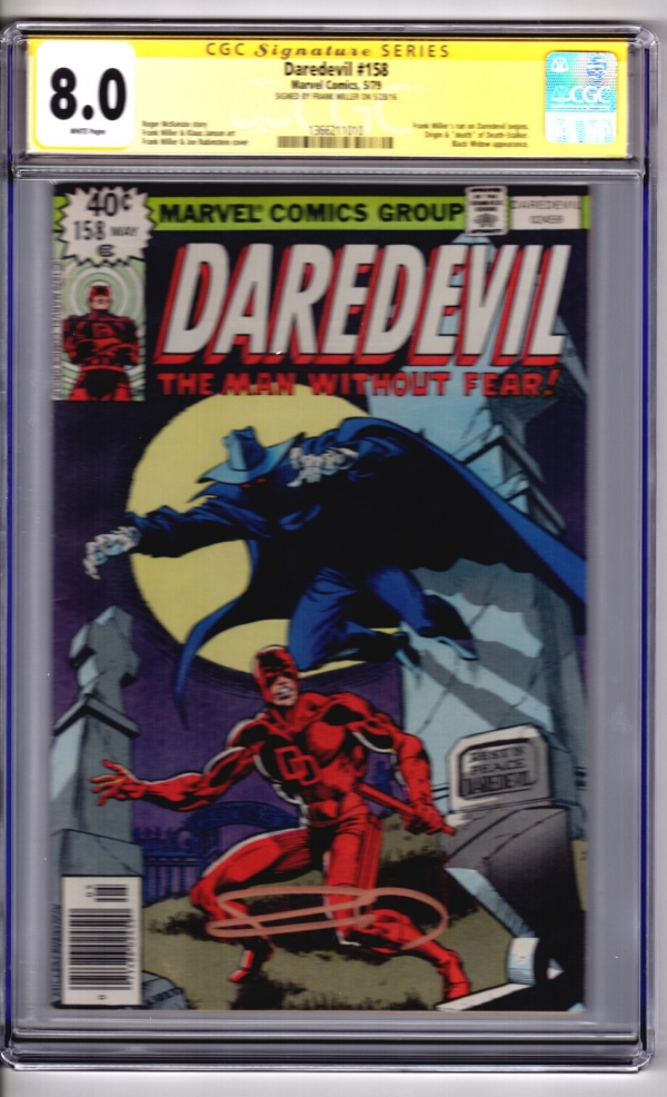 Marvel Daredevil 158 CGC 80 Signature Series Signed by Frank Miller
