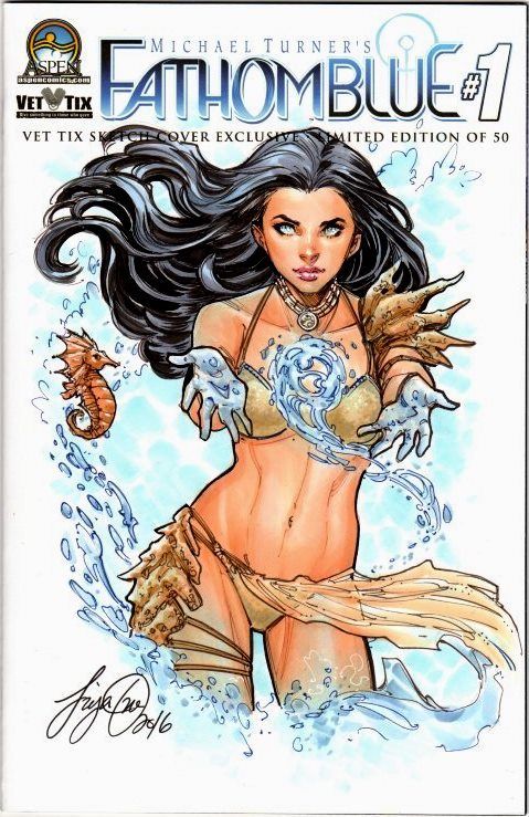 FATHOM BLUE 1 SIYA OUM SKETCH COVER MICHAEL TURNER ASPEN VET TIX CGC 98