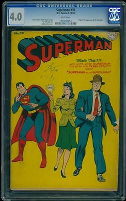 Superman 30 CGC 40 White Golden Age DC Comic 1st Mr Mxyzptlk Key LK