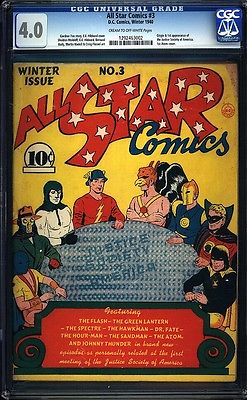 All Star Comics 3 CGC 40 Golden Age Key DC Comic 1st Justice Society IGKC LK