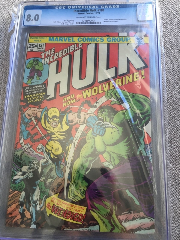 MARVEL THE INCREDIBLE HULK 181 CGC 80 1348000001 1ST APPEARANCE OF WOLVERINE