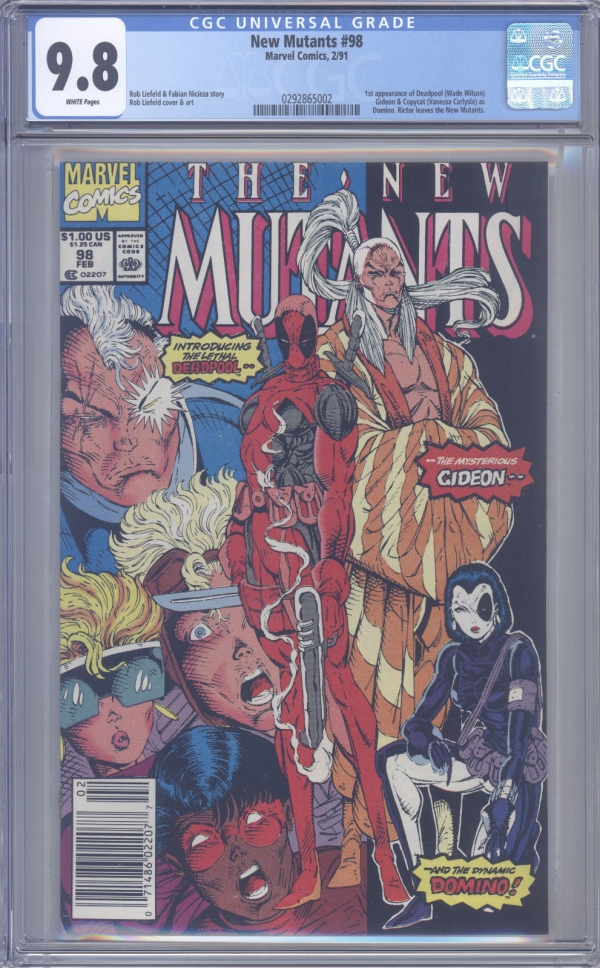 New Mutants 98 CGC 98 NMMT Liefeld 1st Deadpool Gideon  Copycat as Domino