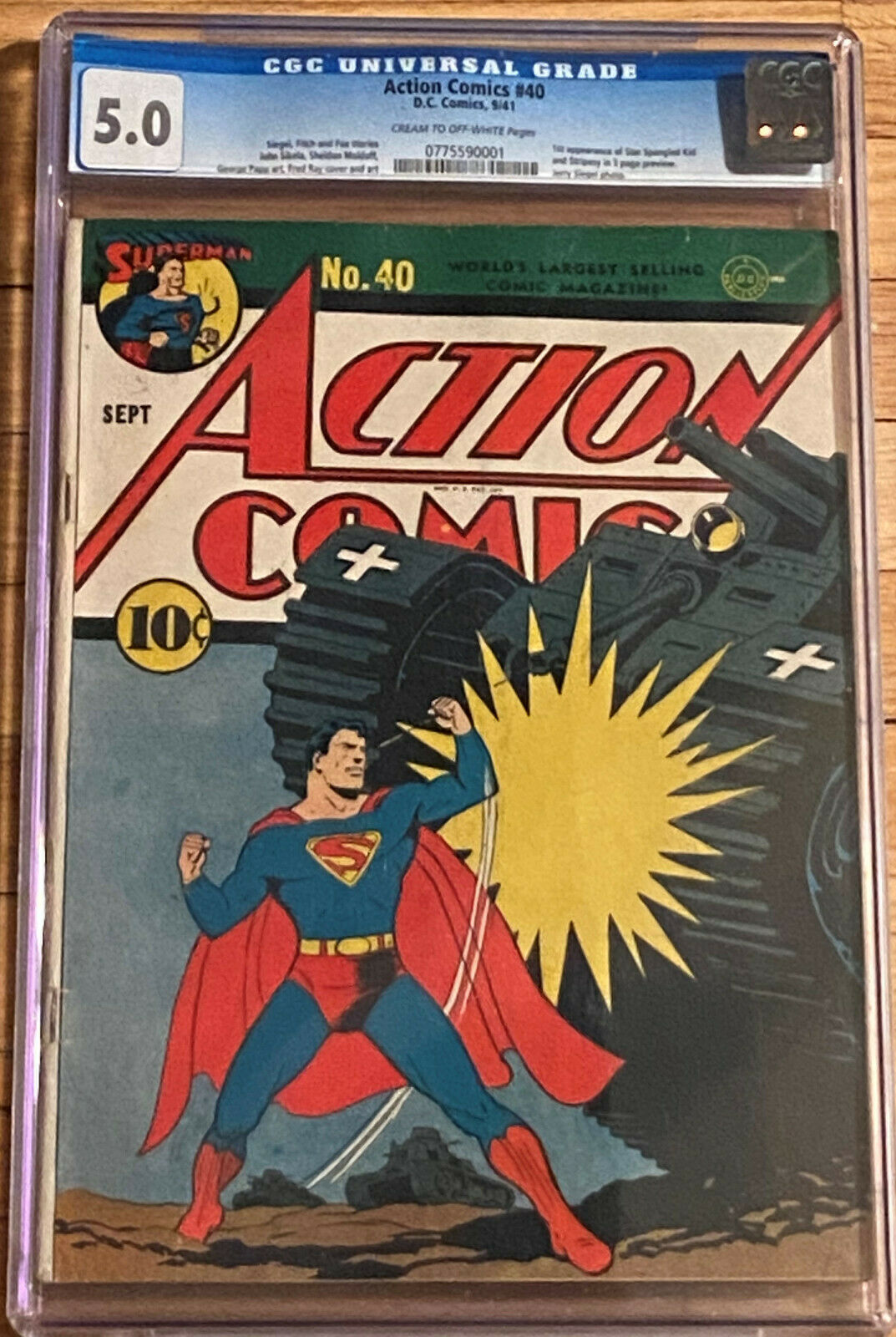 ACTION COMICS 40 1941 CGC 50 Superman vs Nazi Tank cvr1st Star Spangled Kid