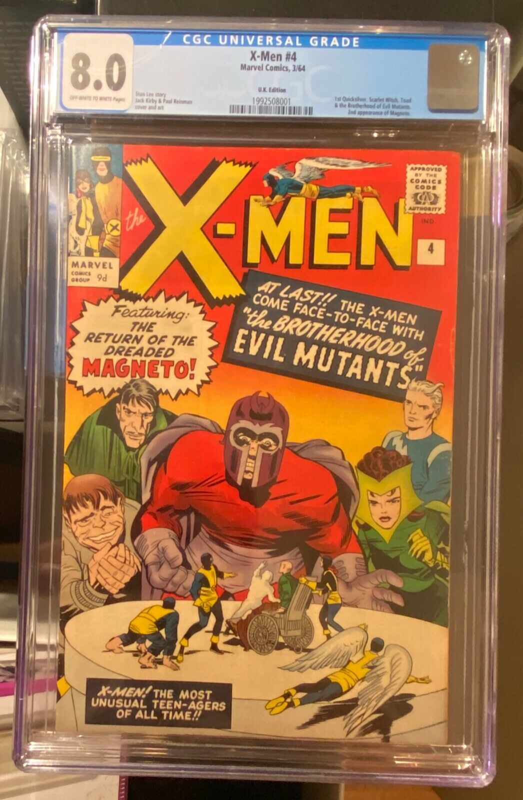 1964 XMen 4 1st Scarlet Witch and 2nd Magneto CGC 80 VF 