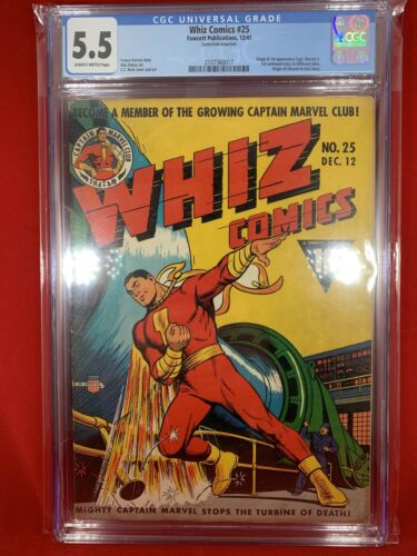 Whiz Comics 25 1941 CGC 55 Origin And 1st Captain Marvel Jr Shazam Beck Cover