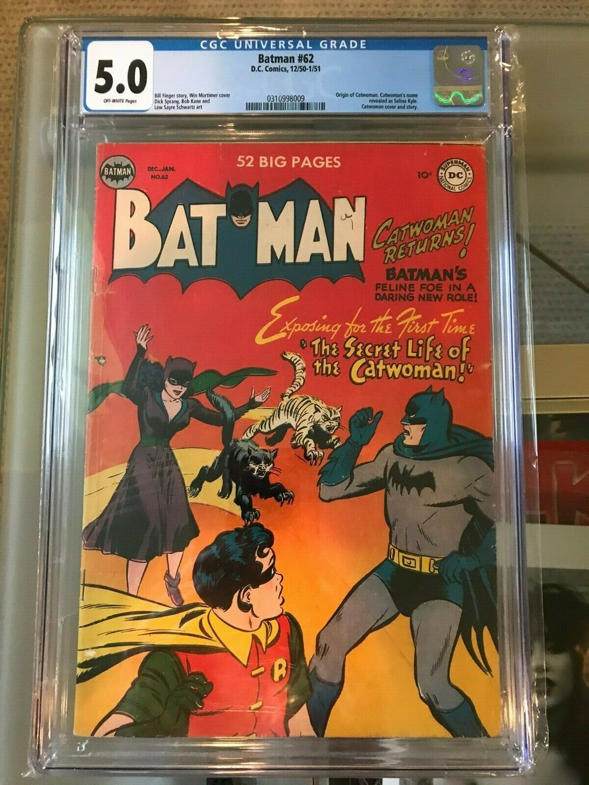 BATMAN 62 CGC 50 OW PAGES KEY ORIGIN OF CATWOMAN GOLDEN AGE BATMAN