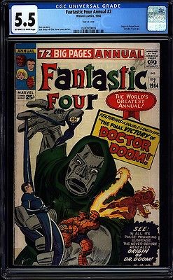 Fantastic Four Annual 2 OWW CGC 55 Silver Age Key Marvel Comic LK IGKC