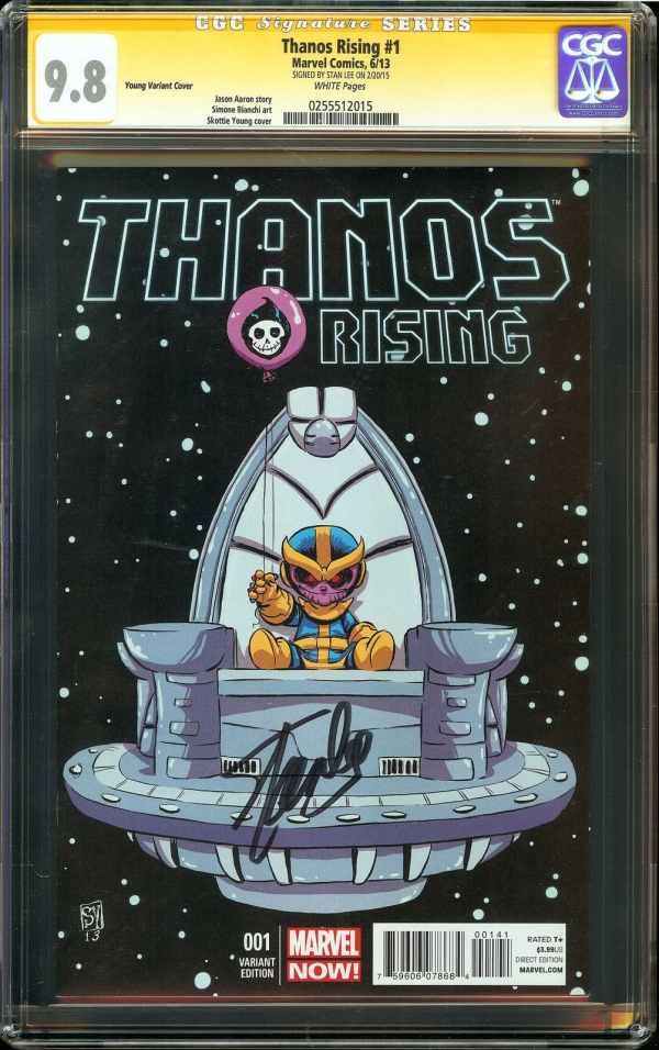 Thanos Rising 1 CGC 98 NMMT SIGNED STAN LEE Bianchi art Skottie Young Variant