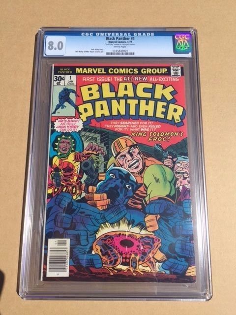 Black Panther Marvel Comic 1 signed by Jack Kirby CGC graded 80 