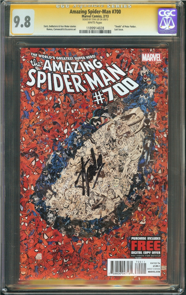 Amazing Spiderman 700 CGC 98 NMMT Signed STAN LEE Peter Parker Movie