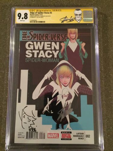 CGC SS 98 Edge of SpiderVerse 2 signed by Stan Lee Rodriguez With Sketch