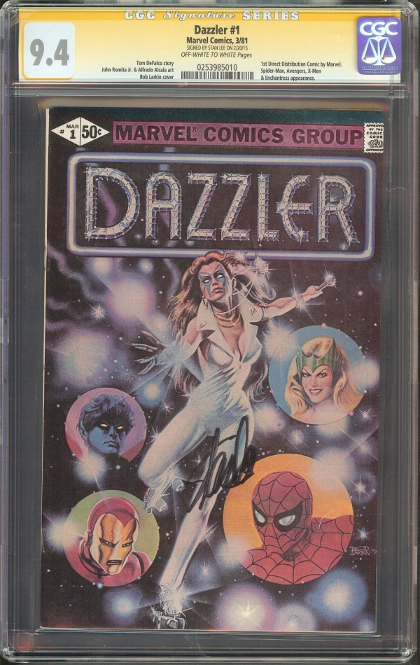 Dazzler 1 CGC 94 NM SIGNED STAN LEE SpiderMan Avengers XMen Enchantress app