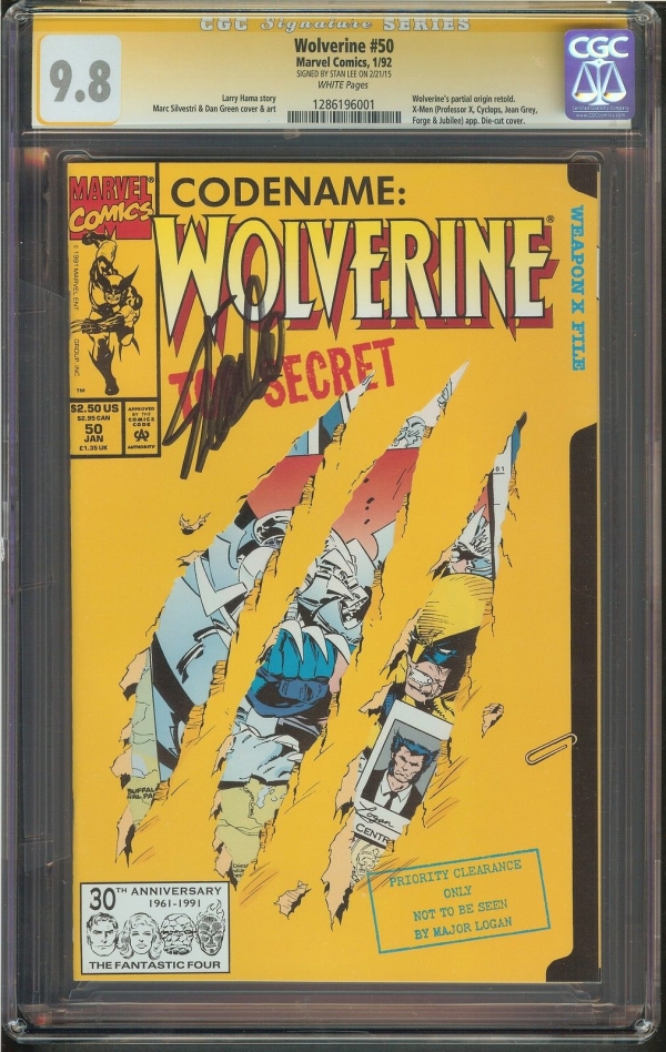 Wolverine 50 CGC 98 NMMT SIGNED STAN LEE Wolverines partial origin retold