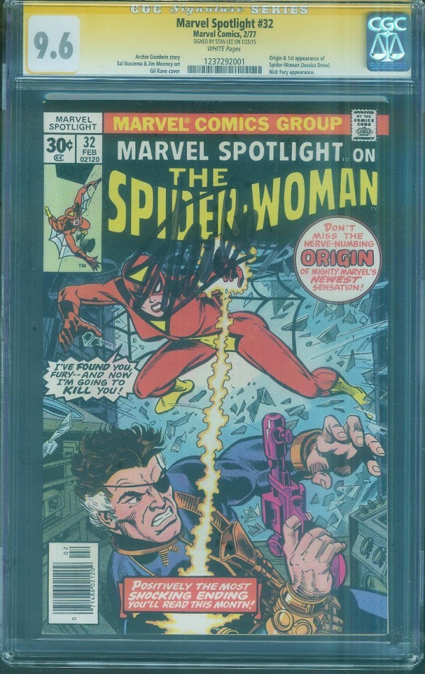 Marvel Spotlight 32 CGC SS 96 Stan Lee Signed 1st Spider Woman Kane Buscema WP