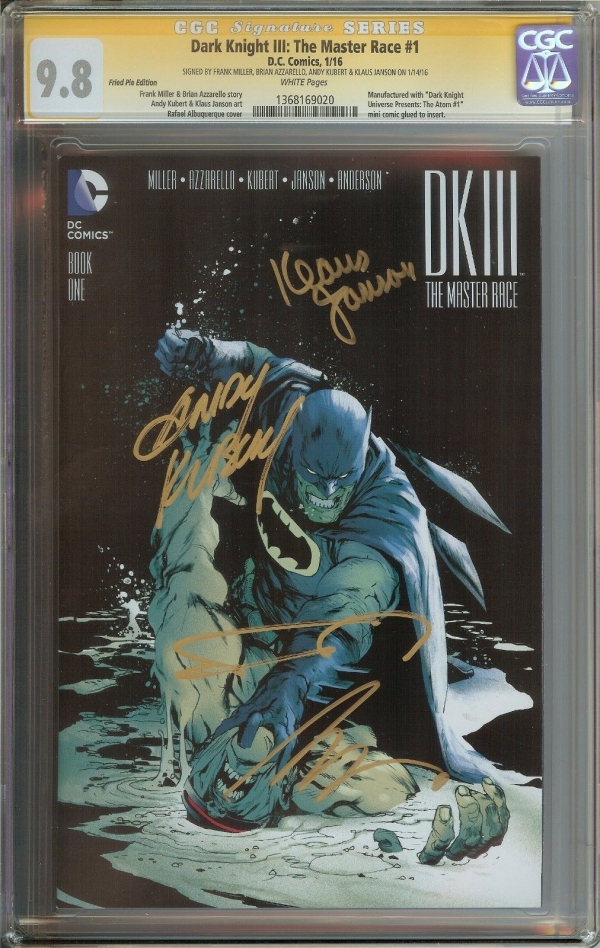 DARK KNIGHT III THE MASTER RACE DK3 1 CGC 98 SS FRANK MILLER  FRIED PIE