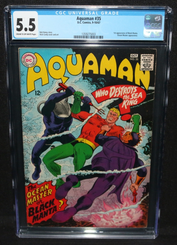 Aquaman 35  1st Appearance of Black Mantra  CGC Grade 55  1967