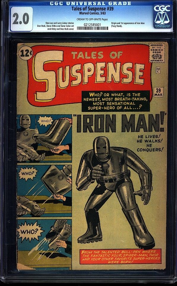 Tales of Suspense 39 CGC 20 Silver Key Marvel 1st Iron Man App IGKC LK