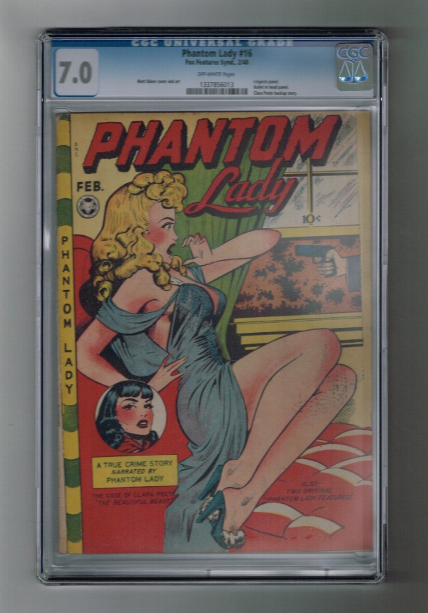 PHANTOM LADY 16 CGC 70 Gold Age Matt baker artcover Gold Age goodness