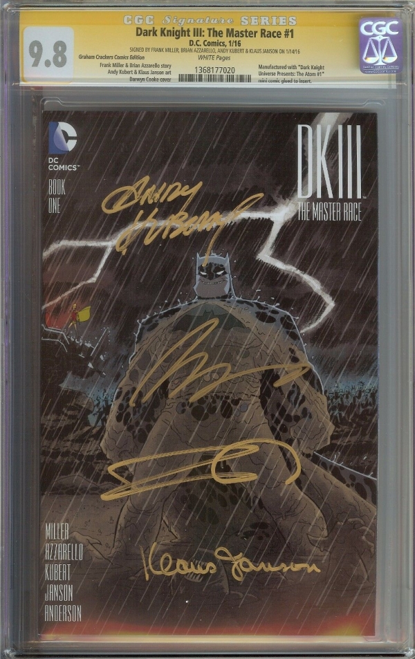 DARK KNIGHT III THE MASTER RACE DK3 1 CGC 98 SS MILLER  GRAHAM CRACKERS