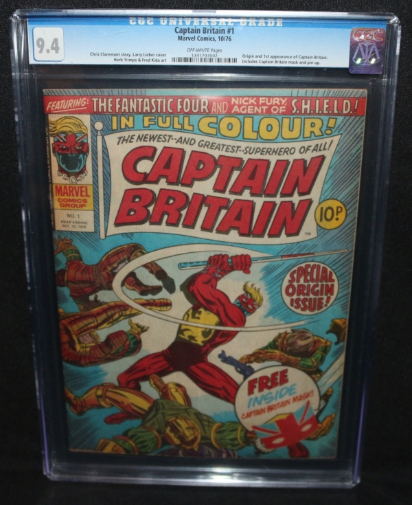 Captain Britain 1  Origin  1st App of Captain Britain  CGC Grade 94  1976