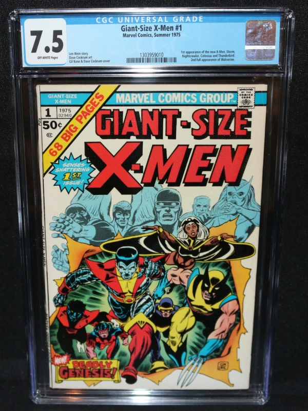 GiantSize XMen 1  1st Storm  Colossus  2nd Full Wolverine  CGC 75  1975
