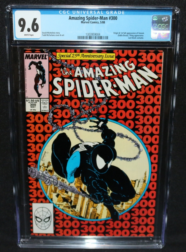 Amazing SpiderMan 300  Origin  1st Full App of Venom  CGC Grade 96  1988