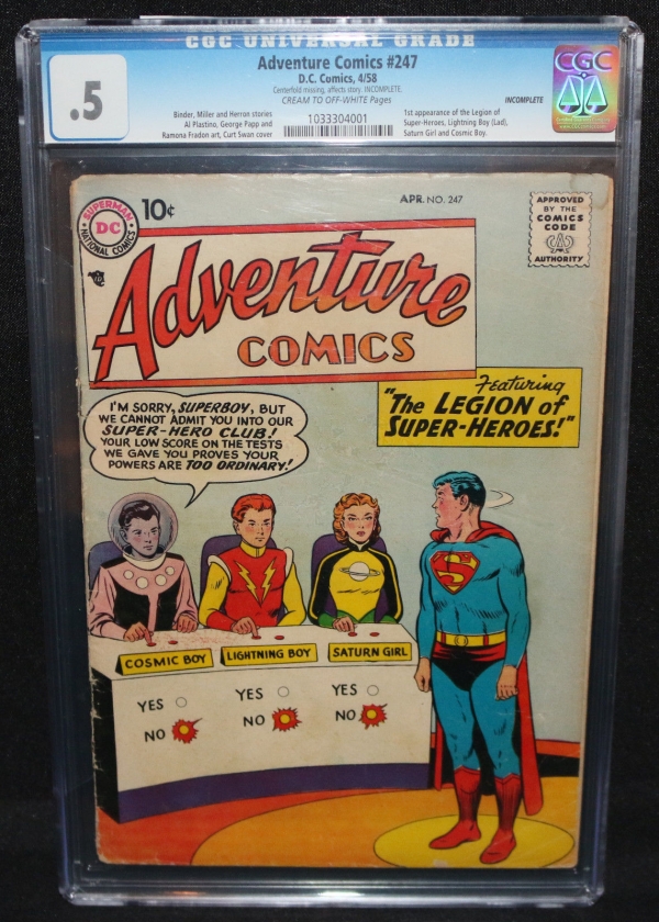 Adventure Comics 247  1st App of the Legion of SuperHeroes  CGC 5  1958