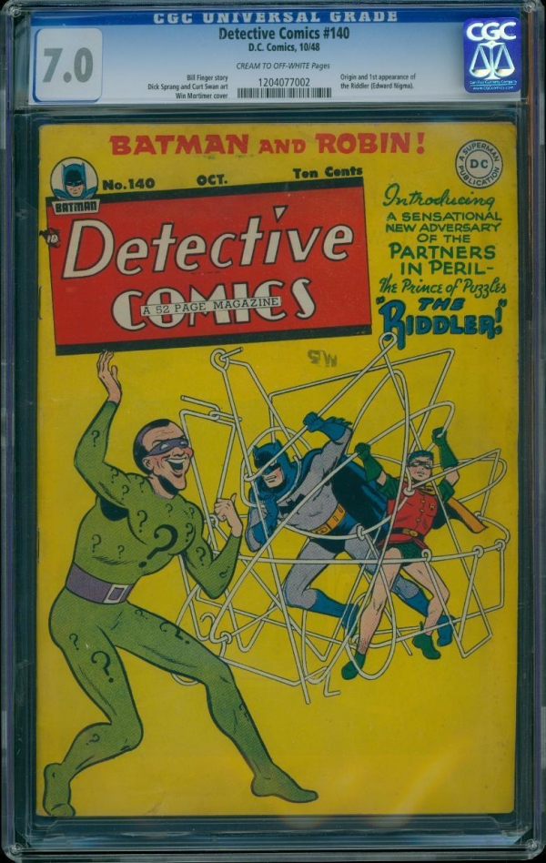 Detective Comics 140 CGC 70 Golden Age Key DC Comic 1st App Riddler IGKC LK