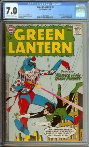 GREEN LANTERN 1 CGC 70 OWWH PAGES