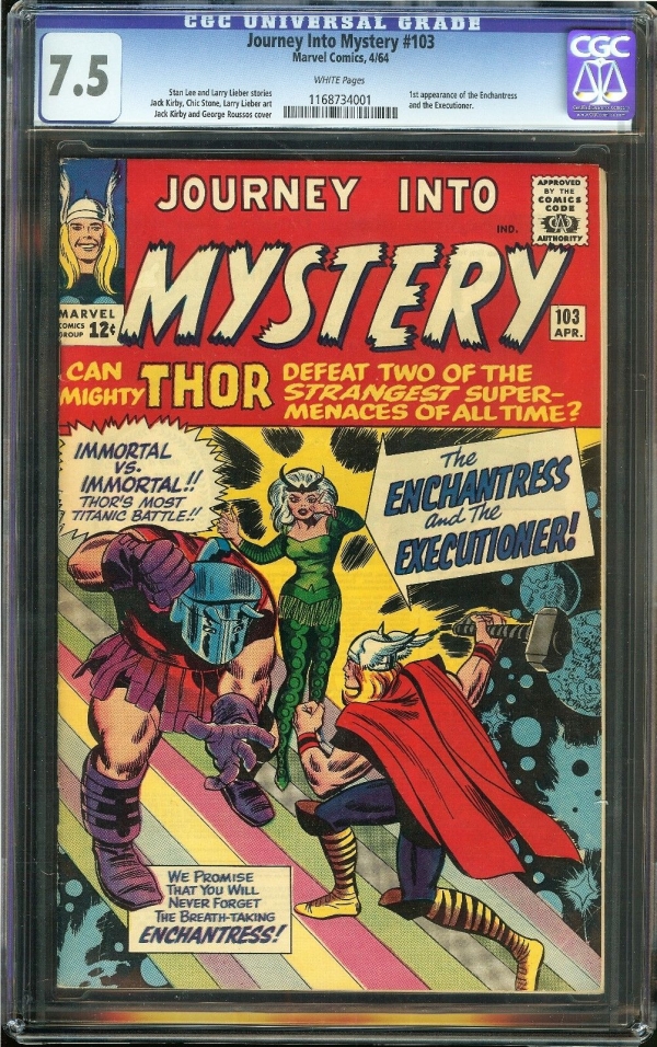 Journey Into Mystery 103 CGC 75 VF Marvel Thor Hemsworth Enchantress Stan Lee