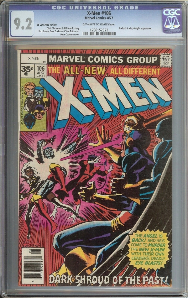 XMEN 106 CGC 92 OWWH PAGES  35 CENT PRICE VARIANT