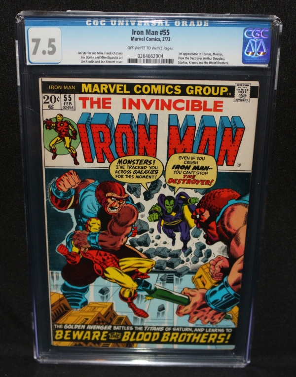 Iron Man 55  1st App of Thanos and Drax the Destroyer  CGC Grade 75  1973