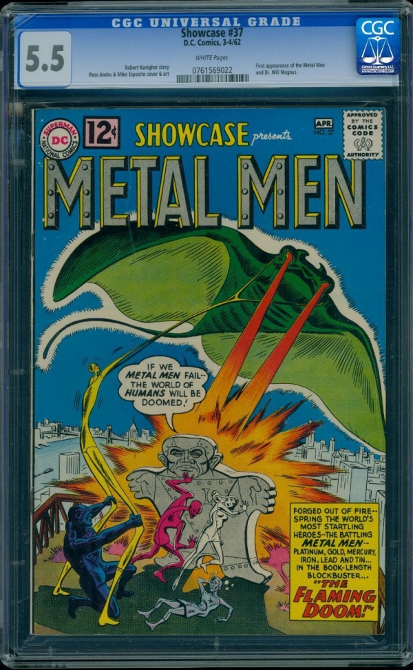 Showcase 37 CGC 55 White Silver Age Key DC Comic 1st App Metal Men IGKC LK