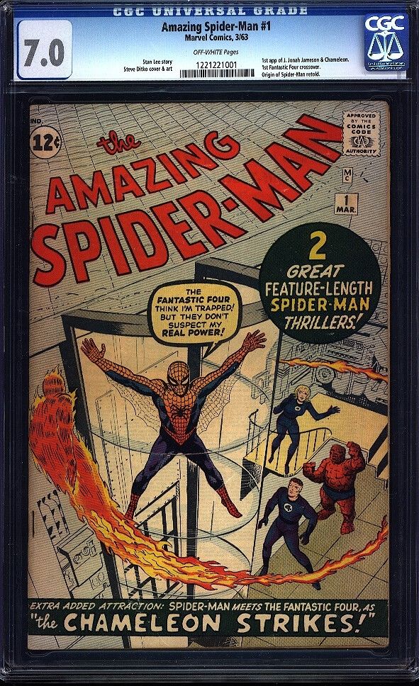 Amazing Spiderman 1 CGC 70 OW Silver Age Key Marvel Comic 1 Issue IGKC LK