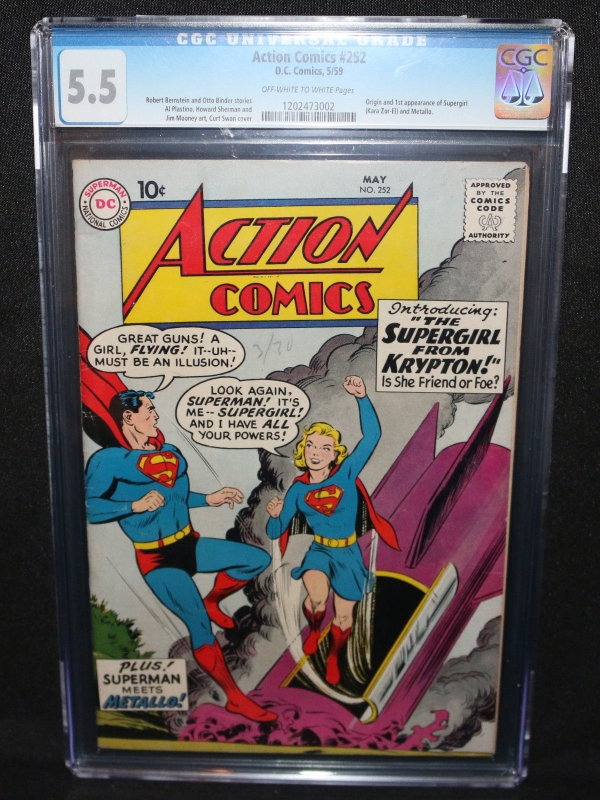 Action Comics 252  Origin  1st App of Supergirl  Metallo  CGC 55  1959