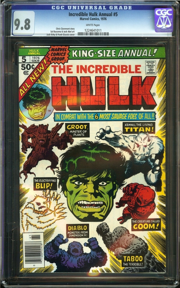 INCREDIBLE HULK Annual 5 CGC 98 NMMT W Kirby First GROOT Guardians Galaxy