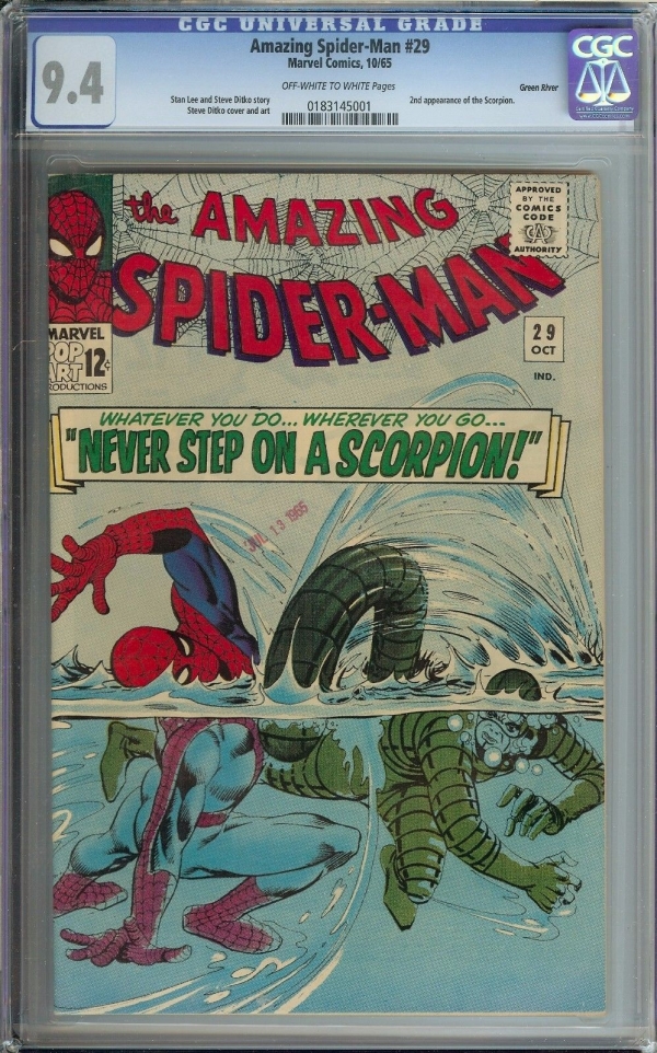 AMAZING SPIDERMAN 29 CGC 94  2ND APPEARANCE OF THE SCORPION